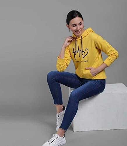 Image of Women's Printed Sweatshirt with Hoodie- Abstract Print-Stylish Pullover for Girls and Women