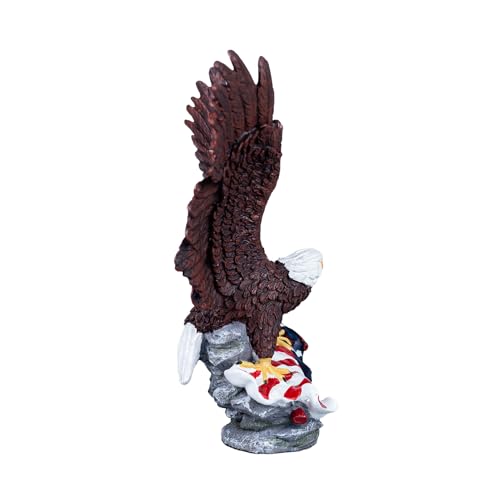 Estatua decorativa de águila calva con bandera de EE.UU. miniatura 4