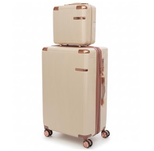Mala de Bordo 10kg Premium Luxo Expansível com Frasqueira Kit Viagem Aprovada ANAC Bagagem de Mão ABS Rígido Mala Rose Gold 4 Rodas 360° Cadeado TSA AntiFurto Leve e Resistente