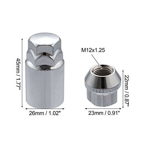 Image of ACROPIX M12x1.25 Car Wheel Lock Lug Nuts Set Anti Theft Lug Nut Screw Fit for Subaru Legacy - Pack of 5 Silver Tone