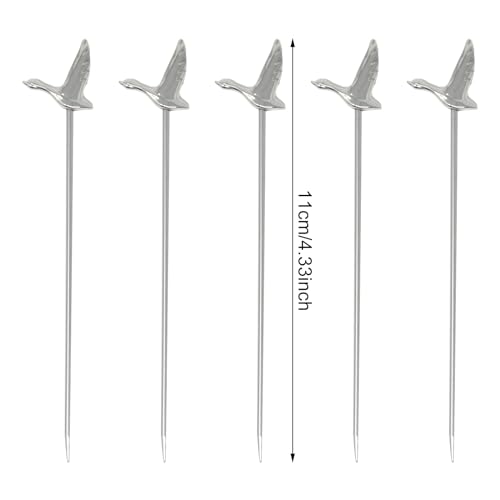 Honbay 5Pcs Reusable Stainless Steel Cocktail Picks Fruit Food Hamburger Toothpicks Cupcake Toppers Sandwich Appetizer Decorative Skewers Drink Garnish Party Decoration Sticks thumb #1