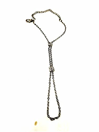 Baciamano plata 2 cuadrados strass con pulsera y anillo