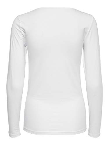 Only Mujer Onllive Love Life L/s Oneck Top Noos Jrs Camiseta Not Applicable, Blanco, S