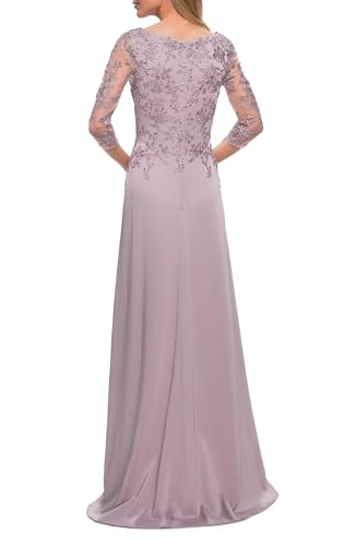 Women's Mother of The Bride Dresses with Sleeve Long Chiffon Lace Formal Wedding Evening Gowns2