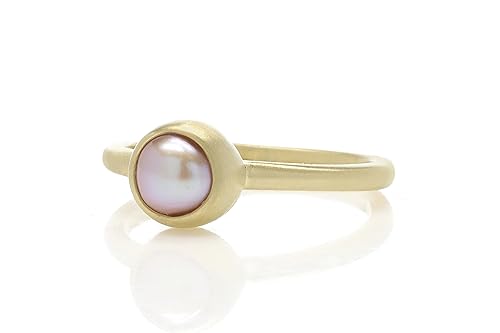 Bague perle de naissance juin or 14k pour peaux sensibles sans vert
