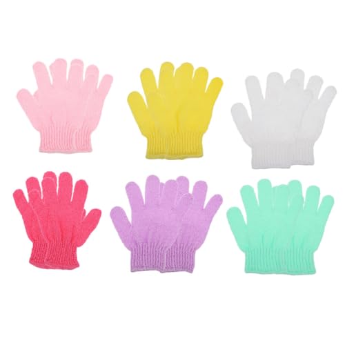 HONITANO 10 piezas Guantes Exfoliantes para Ducha de Guantes de Baño de Cinco Dedos Limpieza Corporal y Suave Exfoliación para para Relajantes Sesiones de Ducha
