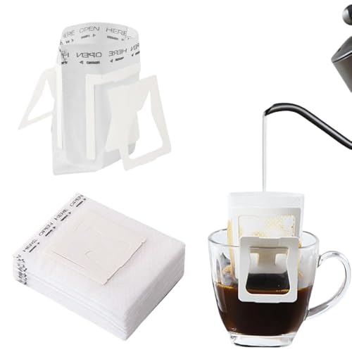 Image of LUVINA Coffee Filter Bag, Coffee Filters Paper Bag, Pour Over Coffee Filter Bag for Coffee Dripper and Drip Coffee Maker, Disposable Natural Unbleached (50, Coffee Filter Bag)