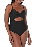 MOOSLOVER Women Sexy Cutout One Piece Swimsuits Push Up Tummy Control Monokini Bathing Suits(L,Black)
