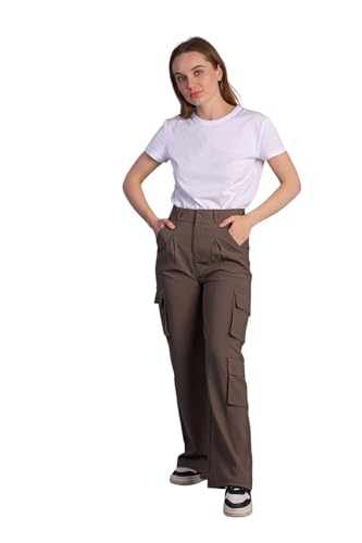 Image of HIGH Buy Women Korean 5 Pocket Cargo Comfort and Styles Baggy Super Lycra Pants for Women and Girls - Perfect High Waist Trousers for Women