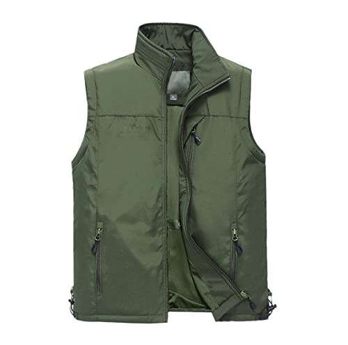 Gilet d'été en maille avec de nombreuses poches homme kaki