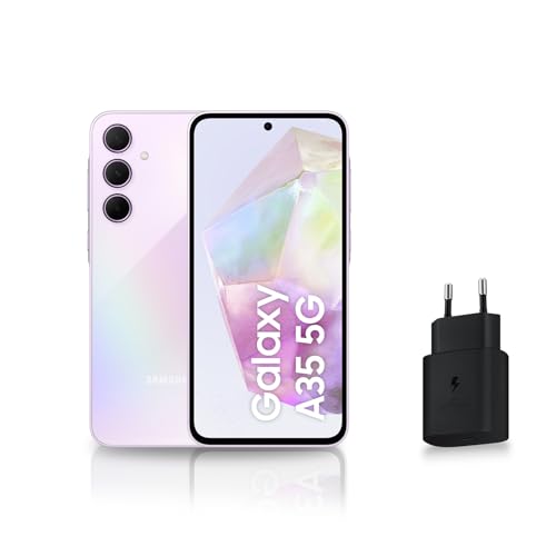 Samsung Galaxy A35 5G, Smartphone Android, 128 Go, Chargeur Secteur Rapide 25W Inclus [Exclusivité Amazon], Smartphone déverrouillé, Lilas, Version FR