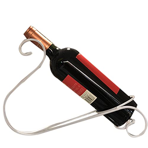 Soporte para botella de vino de hierro blanco miniatura 1
