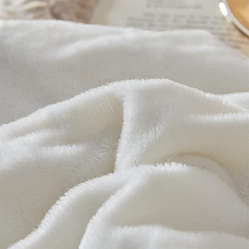 Jameswish Faux Fur Duvet Cover Set Ultra Soft Marbled Ivory Comforter Cover Set Luxury Fluffy Plush Fuzzy 3 Pieces Bedding Set(1Comforter+2 Pillowcases) (King Size,Marbled Ivory) #TOP6