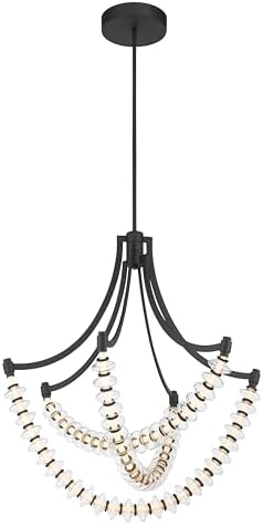 Minka-Lavery Pearl 29.25" LED Chandelier - Dark Matte Black with Clear Glass