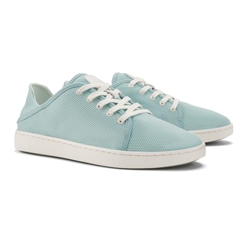 OluKai Pehuea Li Women's Lace-Up Sneakers, Casual Everyday Shoes with Drop-In Heel, Lightweight & Breathable Mesh Design, All-Day Comfort & Support, Swell/White Sand, 9.5 - image 6