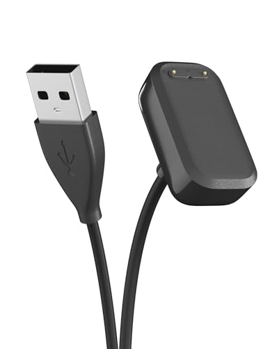 Sinoacc USB Charger for Fitbit Charge 6 Smart Watch Charger Replacemen Fast Wireless Magnetic Charging Cable Stand for Fitbit Charge 6 Black 3.3Ft(No Reset Button)