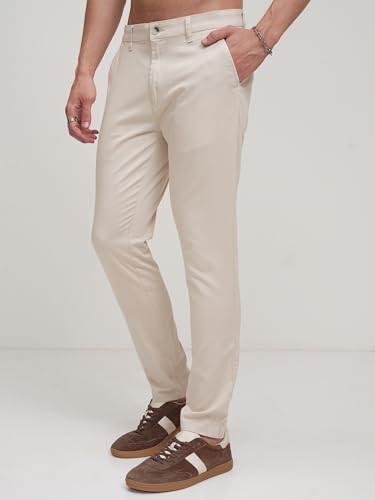 Image of Highlander Men's Slim Fit Formal Trousers | Ankle Length |Smart Trousers for Men | Chino Trousers for Men|Elegant Design | Comfortable Fabric for Daily Work & Formal Occasions