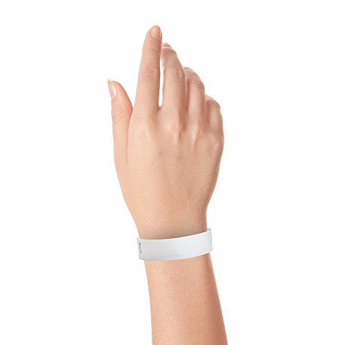 Wristco White Tyvek Wristbands For Events - 100 Count ¾” X 10” - Waterproof Recyclable Comfortable Tear Resistant Paper Bracelets Wrist Bands For Concerts Festivals Admission Party Tours #TOP3