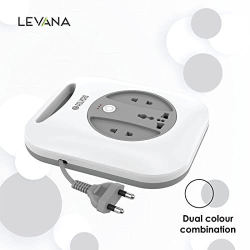 Image of Polycab 6A 2 PIN G-Square Flex Box with 4 Meter Power Cord For Home & Office Use With Surge Protection Socket For Computer & Laptop (White)