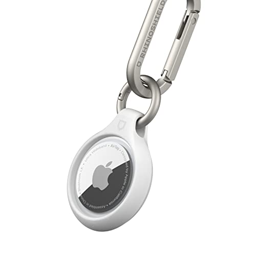 RhinoShield Funda AirTag, con mosquetón y enganche para llavero | Resistente a arañazos, ajuste preciso, protección total, puedes colocarlo en tu llav...