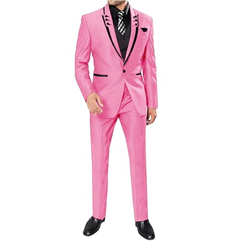Men 3 Pieces Wedding One Button Groom Tuxedo Leisure Business Suit Set Jacket Pants Vest Coral