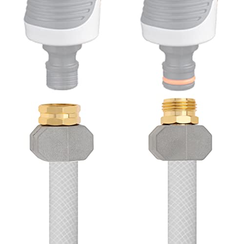 Omninmo Garden Hose Repair Fittings Zinc And Aluminum Male And Female Coupling Hose End Water Hose Repair Connector Garden Hose Repair Kit For All 5/8 Inch And 3/4 Inch Garden Hose, 2 Pack #TOP7