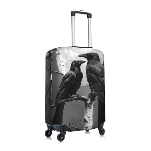 Crow Birds Elastic Travel Luggage Cover, Washable Spandex Suitcase Protector, Anti-Scratch Fits 18-32 Inch3