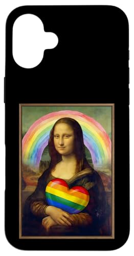���C���{�[ ���i���U �n�[�g ���� �v���C�h Funny Mona Lisa LGBTQ Heart �X�}�z�P�[�X iPhone 16 Plus �p