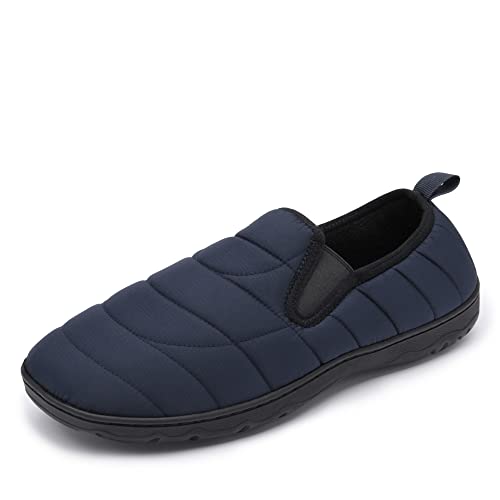 Dream Pairs Men's Water-Resistant Winter Warm Slippers, Slip-On Indoor Outdoor Machine Washable House Shoes, Dsl217M, Dark/Blue, Size 11 #TOP17