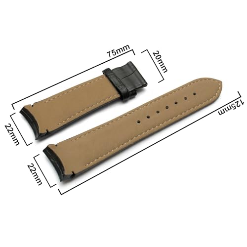 Image of DBLACK ''TST2'' 22mm Premium Leather Watch Strap, Bamboo Pattern Design Watch Belt / / Compatible with Tissot Couturier 1853 & Other Models, Full-Padded Curved Watch Band (Choose Your Color)