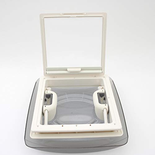 pro-Styling MPK Vision Vent S eco getönte Klarglas Dachluke Dachfenster Dachhaube 28 x 28 mit Rollo + Netz (Schwarz, Aerodynamisch, Kunststoff, Schraubmontage, Auto, Van, Geländewagen)