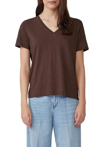 s.Oliver T-Shirt aus Flammgarn mit V-Ausschnitt