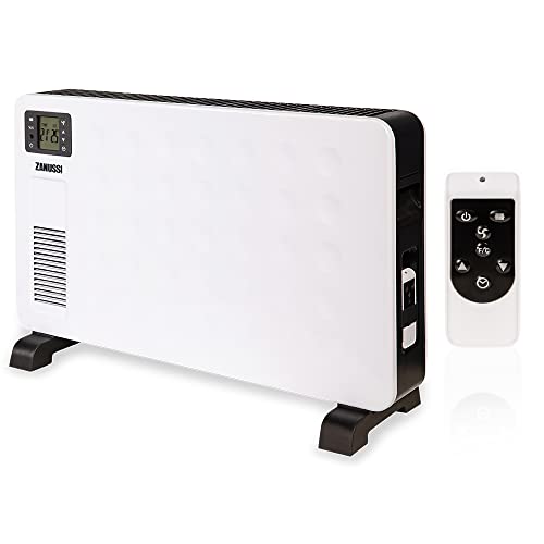 Zanussi 2300W/2.3KW Electric Convector Heater Freestanding Radiator in White, 3 Adjustable Heat...