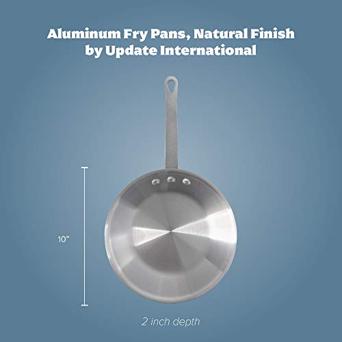 10 Inch Natural Finish Aluminum Frying Pan, Fry Pan, Commercial Grade - Nsf Certified #TOP1