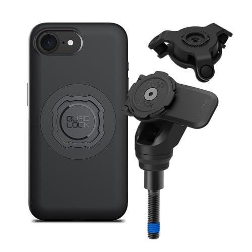 Image of Quad Lock Handlebar Clamp PRO Motorcycle Phone Mount with Vibration Dampener and MAG Phone Case for iPhone 17e /16e