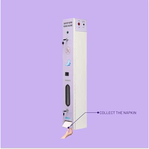 Image of By VP Industries (Push Button Operated | Capacity-50 Pads) Sanitary Napkin Vending Machine Vartical | Operates by Push Button to dispense a napkin without requiring payment.