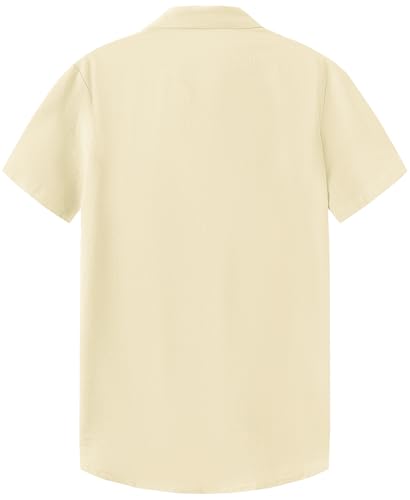 KYKU Cotton Shirt for Men: Casual Beach Summer Button Down Short Sleeve Clothes3