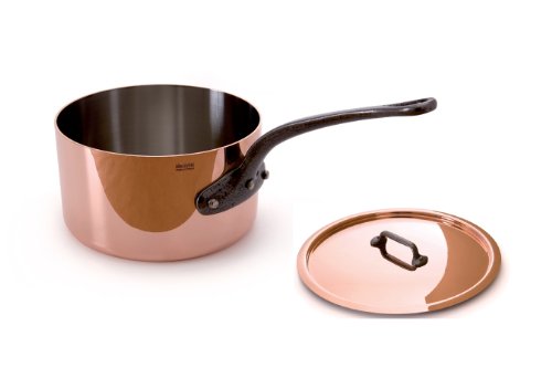 Mauviel Made In France M'Heritage Copper M250C 1.2-Quart Saucepan with Lid, Cast Iron Handle