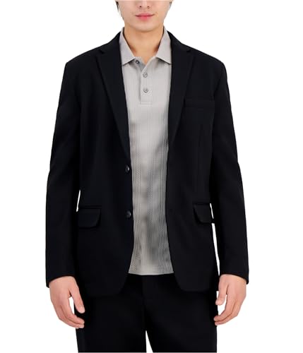 Alfani Mens Regular fit Sport Coat Blazer Medium Black Solid Stretch
