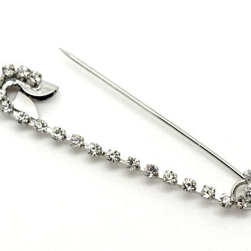 Agrafka, 58×12mm 50 szt. Duża agrafka, prosta biała inkrustowana K(30pcs)