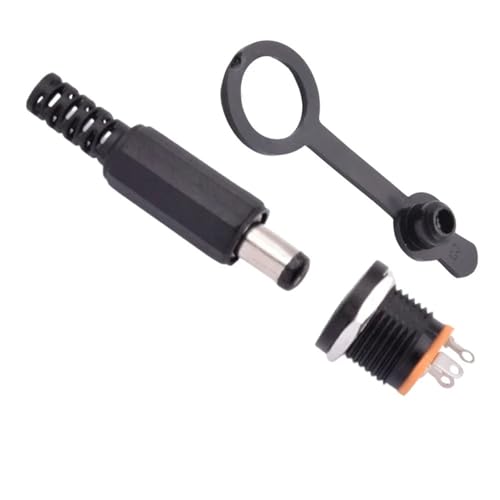 Conectores 12V CC 5.5 x 2.1mm GUMMMY machos y hembras tipo panel 022/022B pack de 10 juegos 2