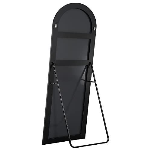 Image of PexFix Arched Full Length Mirror Arched Wall Mirror Floor Mirror with Stand Contemporary Full Length Mirror with Black Wood Frame,71''x32'' (USAM019)