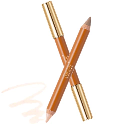 BLUE LOVE Dual-Ended Contour Pencil 2 Shades - Precision Tip for Detailed Face Sculpting Easy Control to Define Cheekbones Nose & Jawline - Long Wearing Vegan & Cruelty-Free