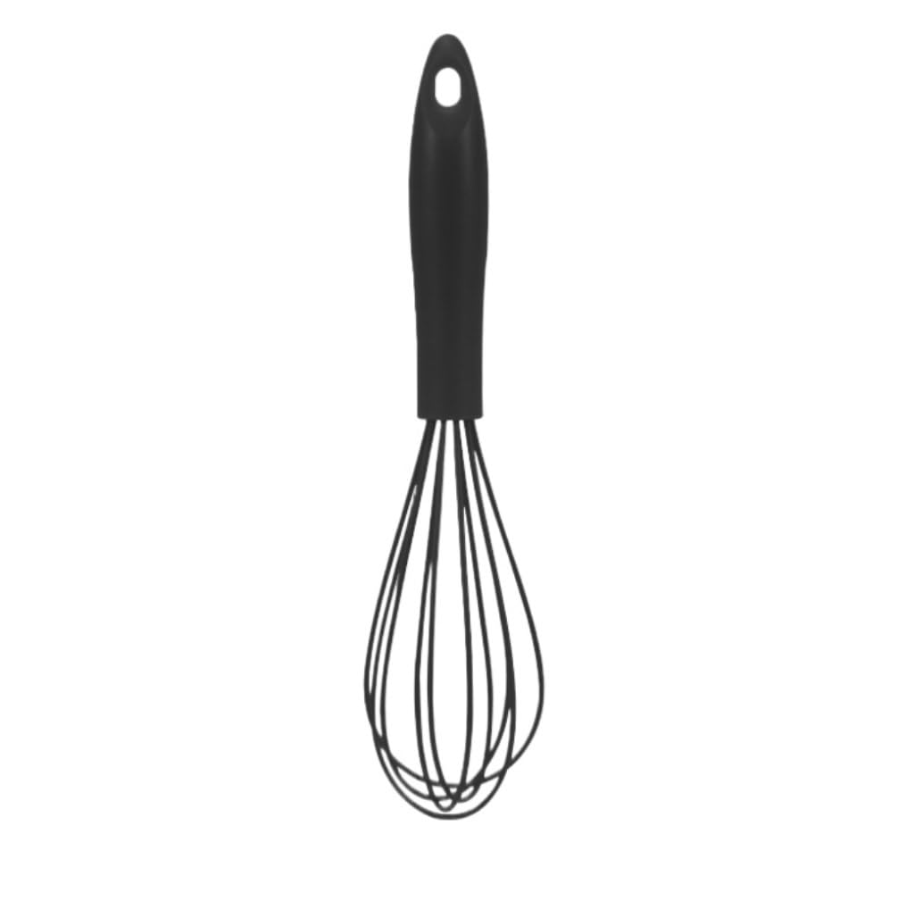 Varillas de Batir para Cocinar Batidor De Huevos Comercial De Silicona For Cocinar Batidor De Huevos De Café Manual Espumador De Leche Huevos, Espumar, Batir(Black,30x8cm)