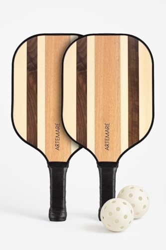 New Traditional Pickleball Paddle Set – 2 Classic...