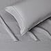 Amazon Basics Lightweight Super Soft Easy Care Wrinkle Free Microfiber 3 Piece Bed Sheet Set with 14-Inch Deep Pockets, Twin, Dark Gray, Solid, Kids, Men & Women Bedding
