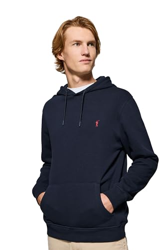 Polo Club Sudadera en Color Azul Marino con Cuello Redondo y Logo Bordado para Hombre - 100% Algodón - Sweatshirt Manga Larga