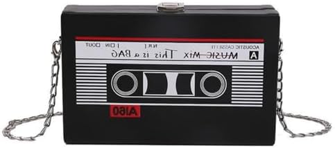Bolso Vintage con Forma de Casete – Bandolera Retro Pin Up para Mujer