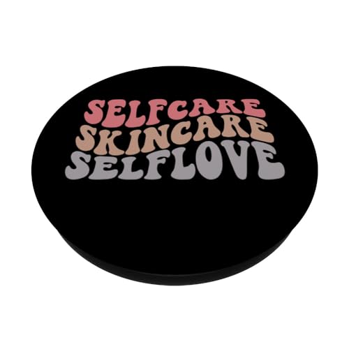 Selfcare Skincare Selflove Esthetician Skincare PopSockets Swappable PopGrip, Black - Image 2