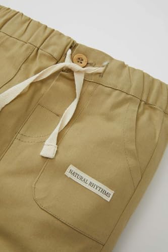 DeFacto Duble Düz Paça Cepli Bağcıklı Beli Lastikli Gabardin Pantolon Erkek Bebek - Görsel 2